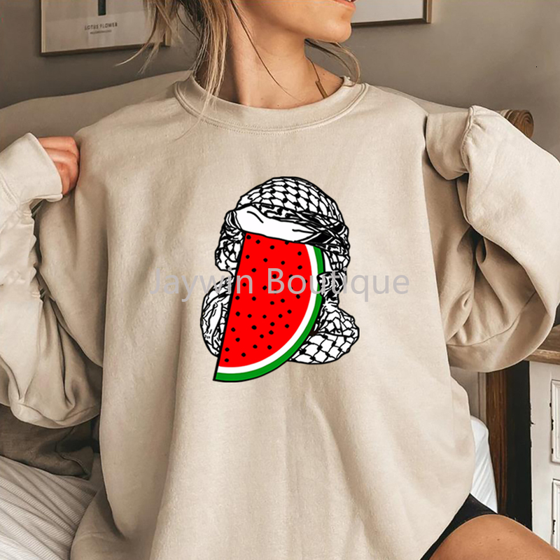 This is not a watermelon sweatshirt Ceci Nest Pas Une Past que hooded human rights skydiving collar Arab gift 240827