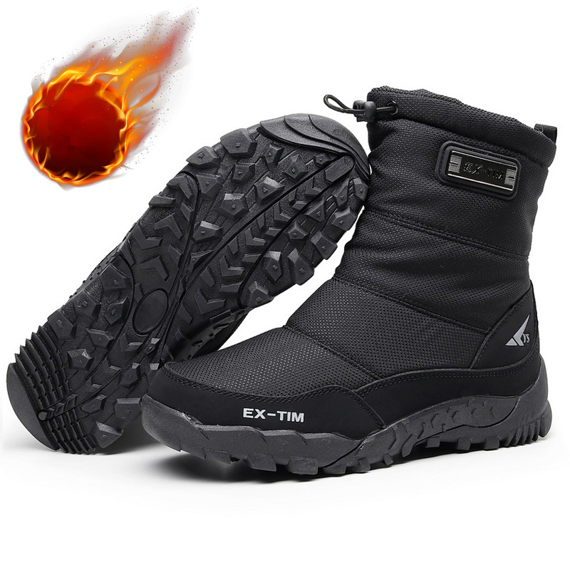 Snow Wool for Men Waterproonkle with Fur Winter Shoes Non-slip Women Boot Outdoor Thick Plush Warm Men's Boots 4def 's s