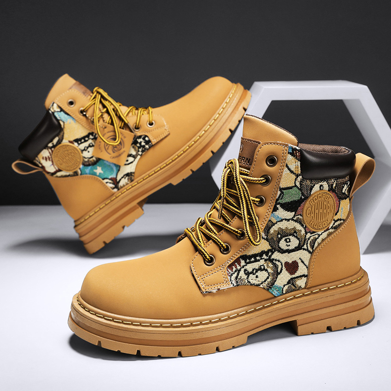 Mens Boots Ankle Casual Shoes New In Winter Designer Cowboy Tactical Military Work Safety New Platform Leather 1847