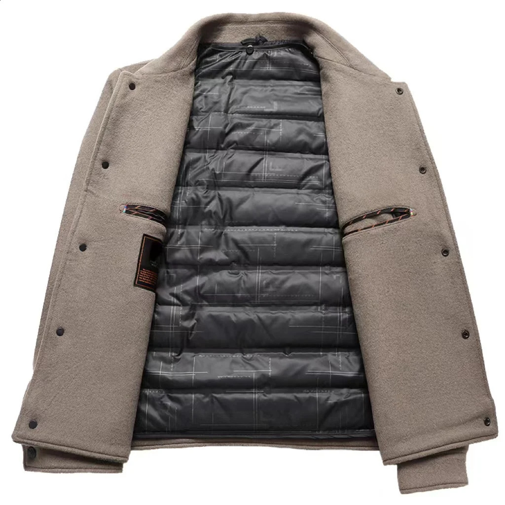 024 autumn and winter double-sided wool coat jacket with detachable lining mens casual top 240829