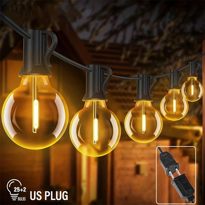LED G40 Ball String Light Waterproof Outdoor Garden String Light Terrace Garden Bar Christmas Party Decoration 240829 ww