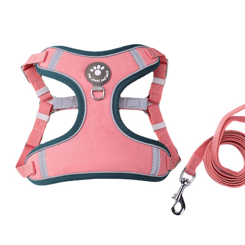 Small Dog Harness and Leash Set Reflective Dog Harness for Small Dogs Medium Dog Adjustable Pet Harness Easy Control for Walking