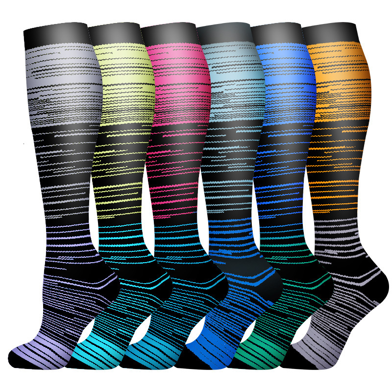 6 pairs Combination set of pressure sports long yoga elastic shaping leg socks, hot selling calf socks
