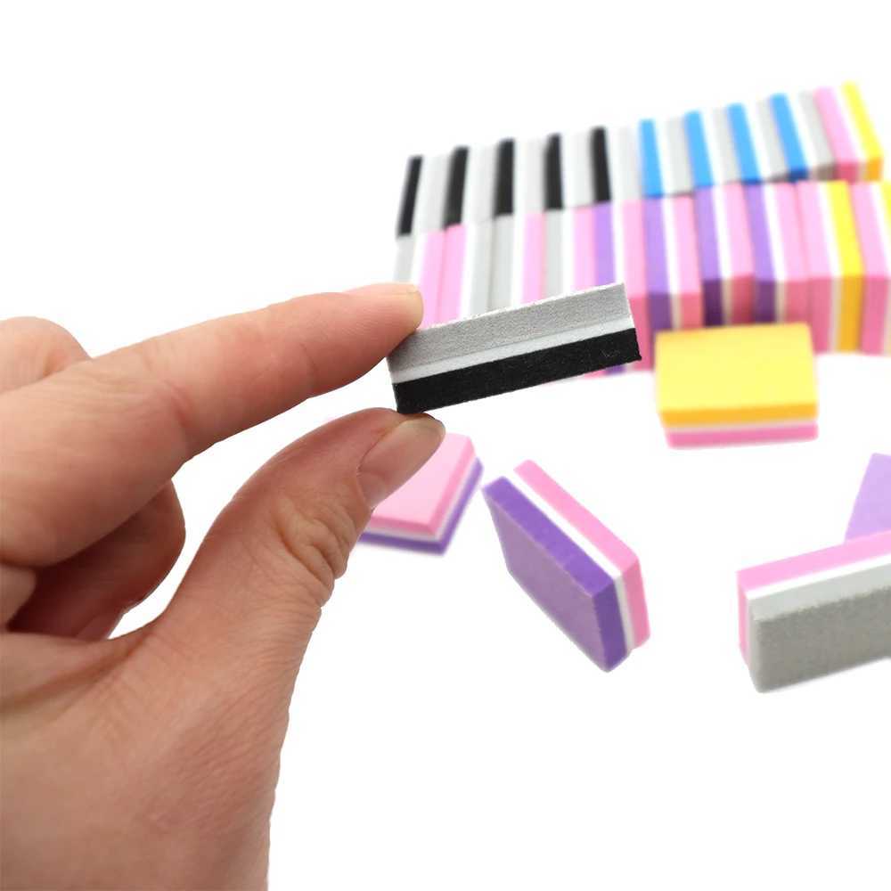 10 pieces/batch of Rescue nail file products double-sided sandpaper small sponge square Neil file tool gravel 100/180 to salons/professionals W240829