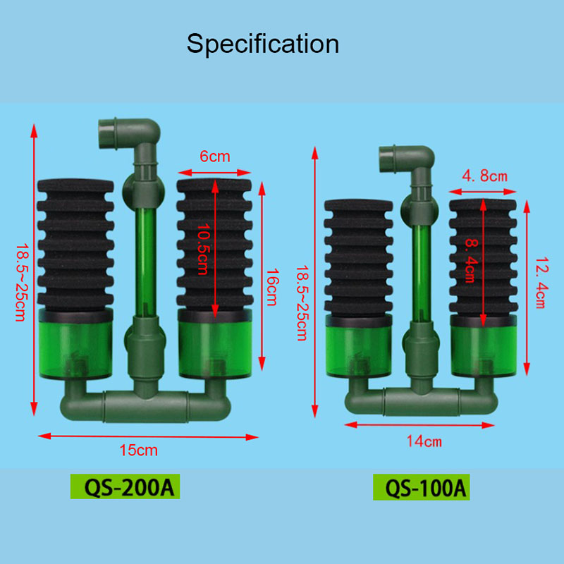 Dual Use Aquarium Fish Tank Filter Sponge Biochemical Cotton Aquarium Filtration Biospong Accessories with Removable Filter Box
