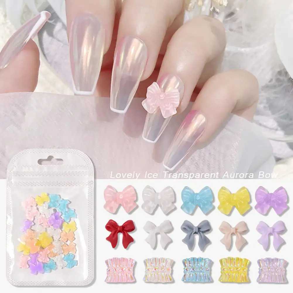 Nail butterfly rhinestone nail art tool shiny and lightweight 3D color nail bow rhinestone bow decoration fashionable style W240829