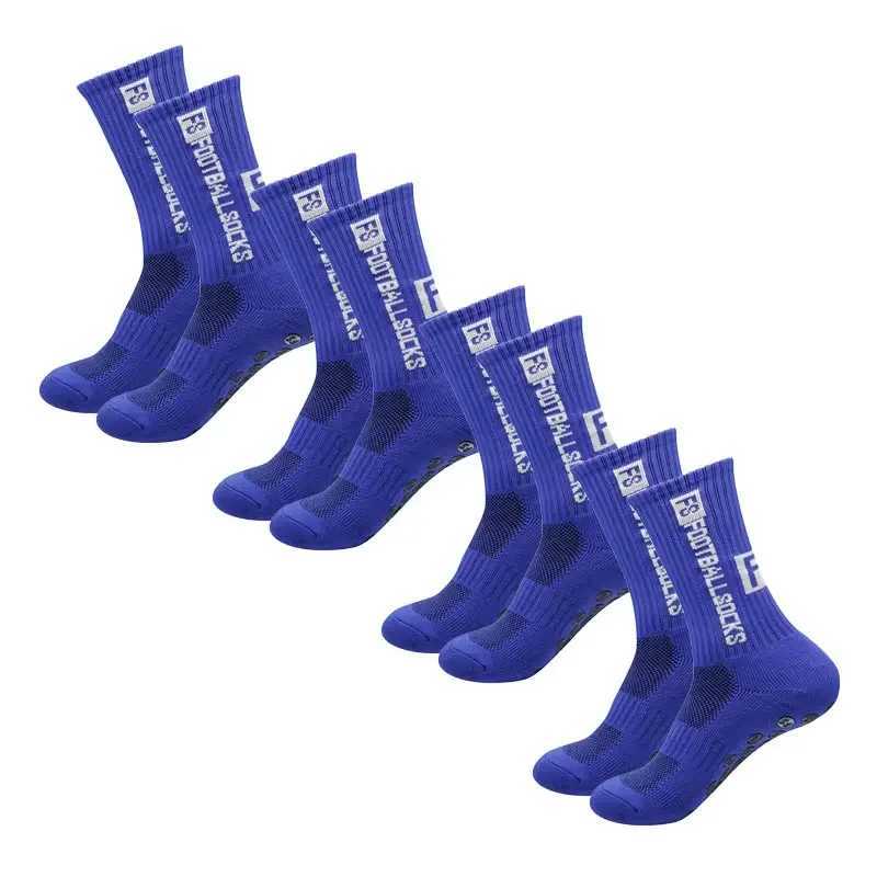 Men's Socks 4 Pairs Soccer Socks Sports Grip Socks Anti-Slip Basketball Socks Spot Rubber Anti-Slip Cotton Soccer Socks Y240830