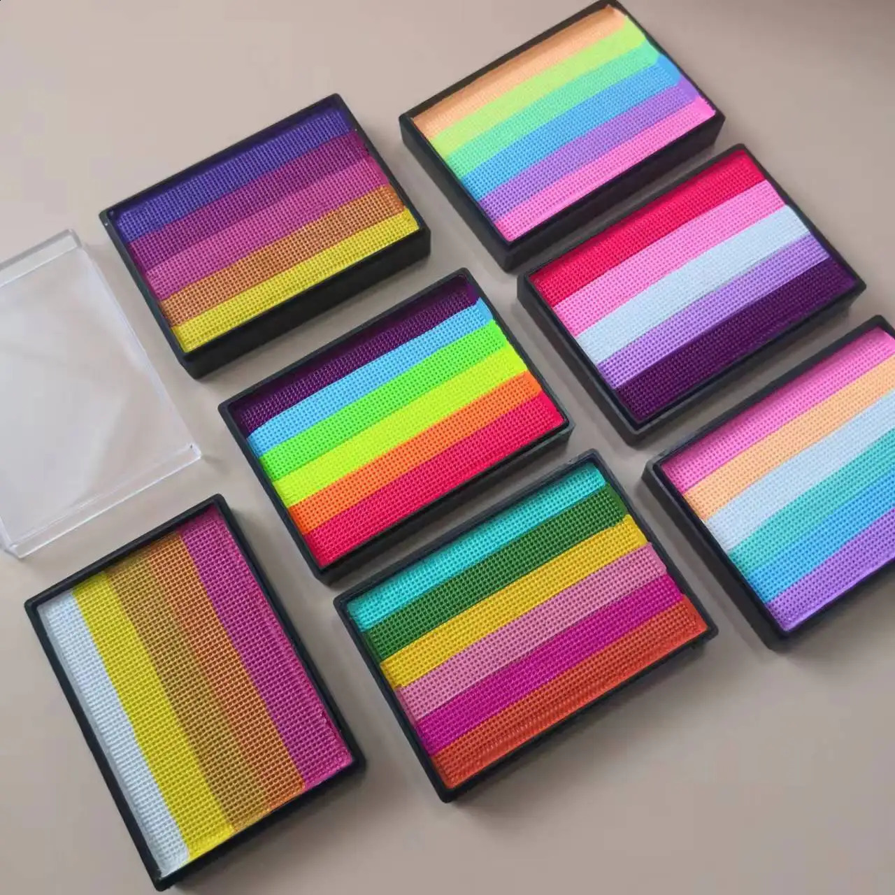 Free Delivery Rainbow Splitting Cake Makeup Water based Body Painting Neon Lights Pink Painting Childrens Halloween Makeup 240829