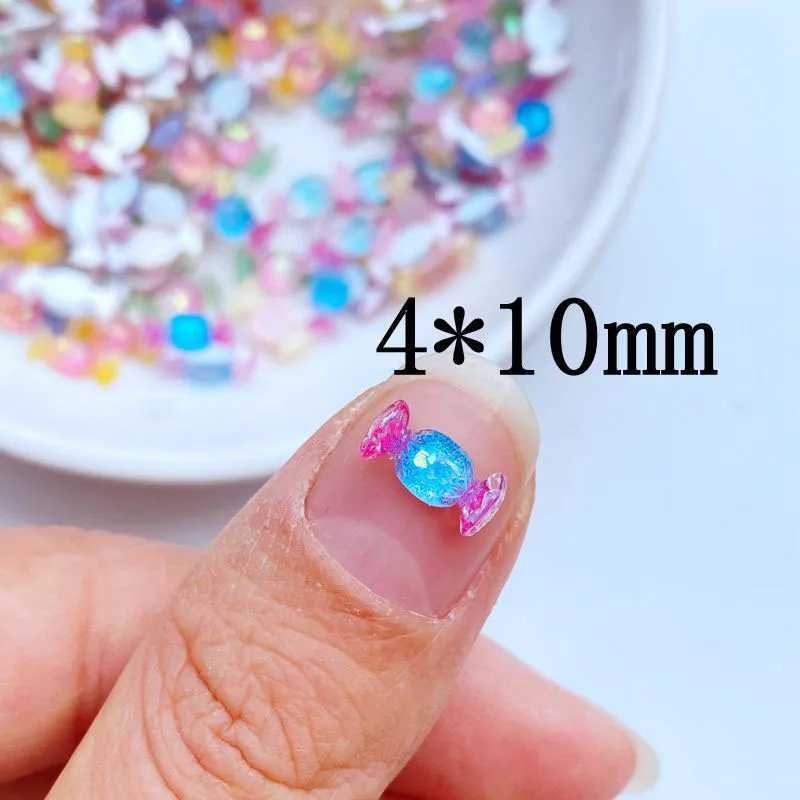 50 pieces of cute 3D resin nails mini colored candy nail accessories Kawaii DIY nail art decoration W240829