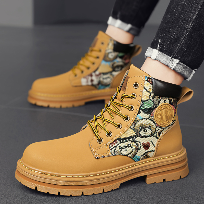 Mens Boots Ankle Casual Shoes New In Winter Designer Cowboy Tactical Military Work Safety New Platform Leather 1847