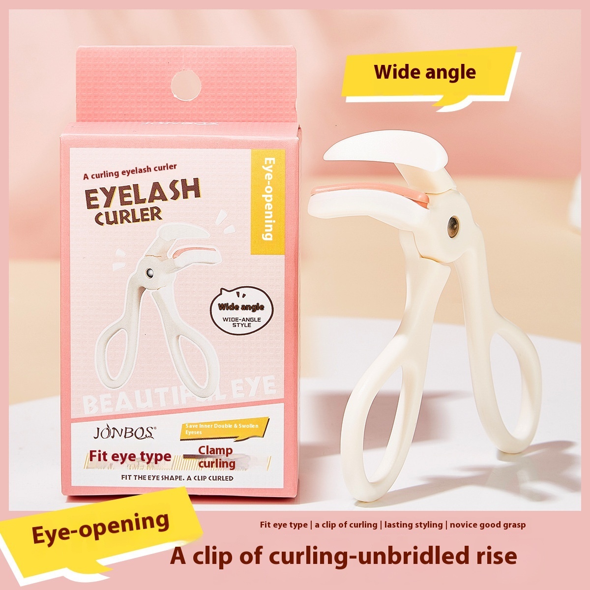 Jonbos's Innovative Curved Single Clip Eyelash Curler Compact & Powerful Lift Technique