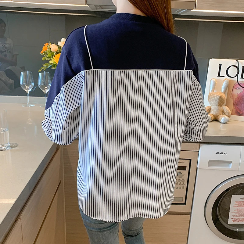 Fashion striped printed womens hoodie for springsummer casual 240827