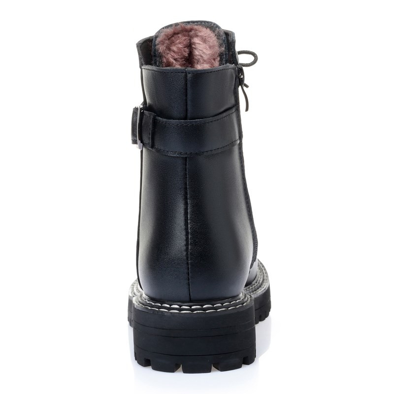 AIYUQI Women Marton Boots Winter 2024 Warm Thick Wool Women Snow Boots Genuine Leather Casual Large Size Women Motorcycle Boots