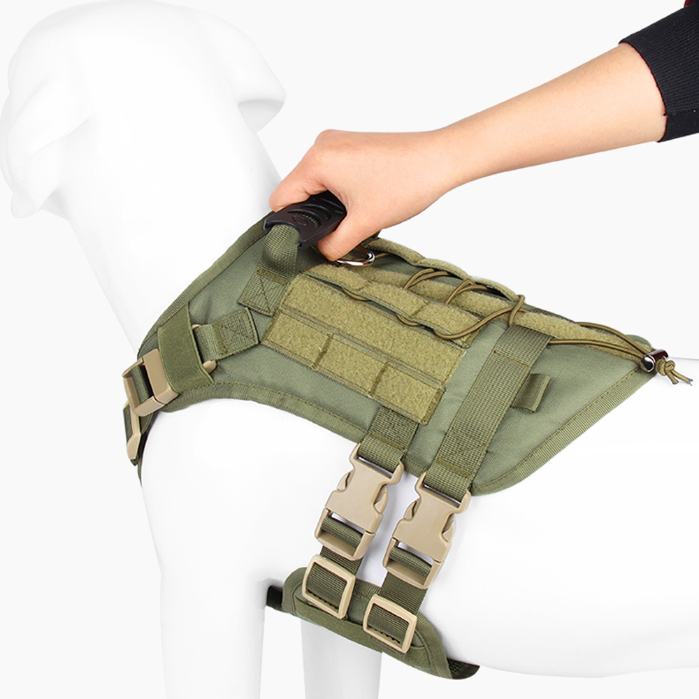 Tactical Dog Harness No Pulling,Tactical Dog Vest with Loop Panel Sturdy Handle,Breathable Military Dog Harnesses for Training