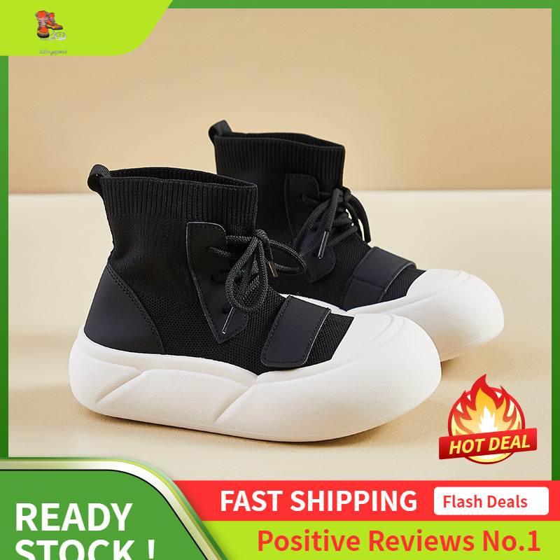 Ddmysports Ins Trendy Korean Version High Bang Fly Woven Fabric For Women Autumn New Style Student Running Casual Board Shoes Height Increasing XT OUT