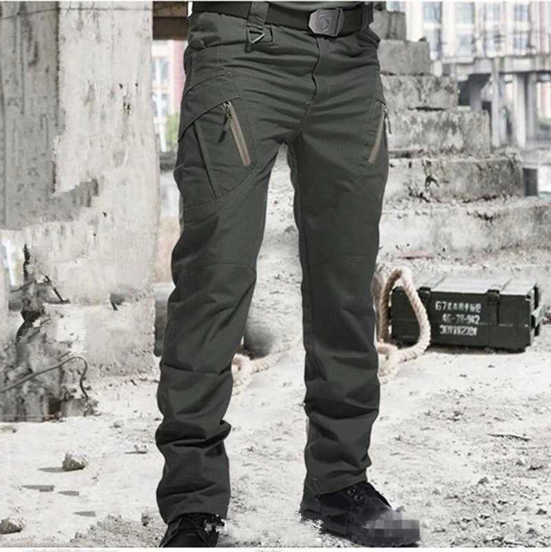 Mens waterproof cargo pants elastic multi pocket military mens Trouser outdoor jogging pants Plus size tactical pants W240829