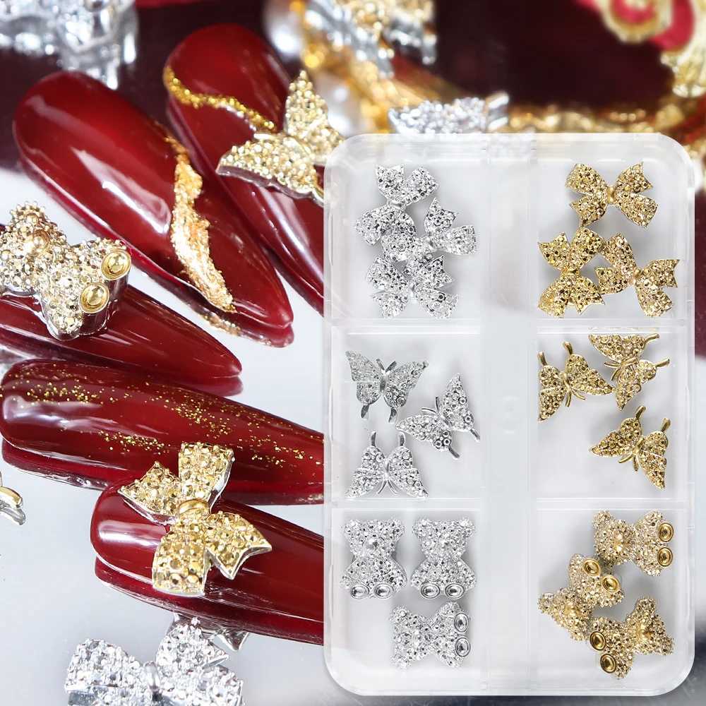 30 White Ribbon Resin Bow Nail Charm Parts 3D rhinestone nail decoration accessories DIY Korean handmade design supplies W240829