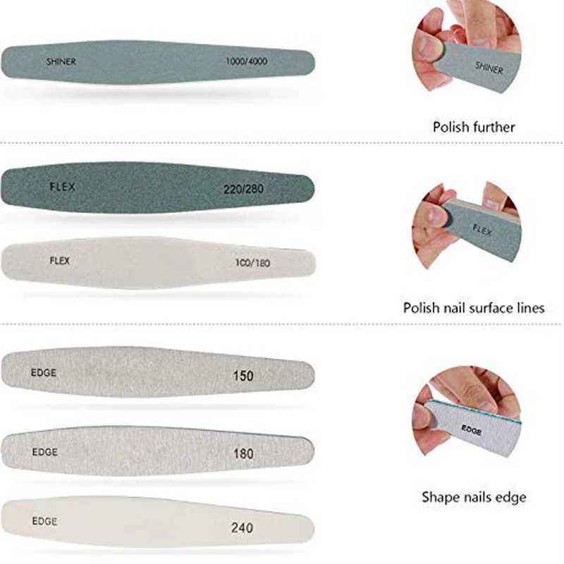 5/6 nail files 100180 nail sanding buffer professional double-sided sanding buffer nail files foot therapy nail brush tool set W240829