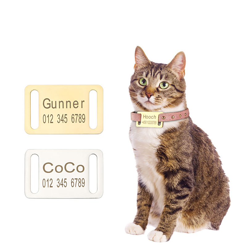 Dog Collar Tag, Stainless Steel Dog Cat Personalized Name Engraved Tags Custom Dog Tags Silent Dog License Tag, Blank Pet ID Tag
