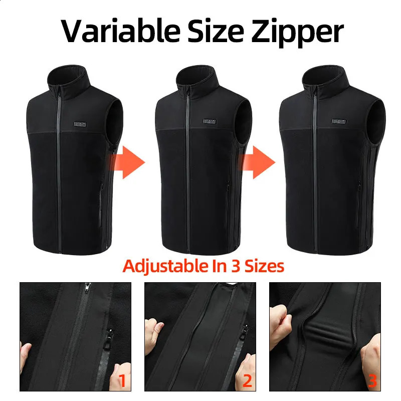 Fleece Heated Vest Men Usb Rechargeable Electric Self Heating Vest Women Warming Heated Jacket Outdoor Hunting Heating Clothing 240829