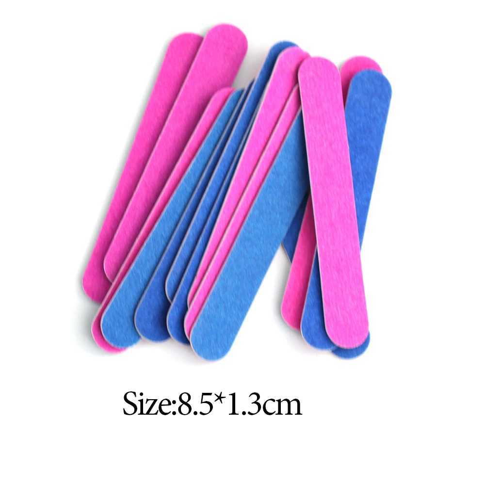 10/50/100 pieces of nail file double-sided buffer 180/240 grain red and blue nail art sanding nail polishing gel removal tool accessories W240829