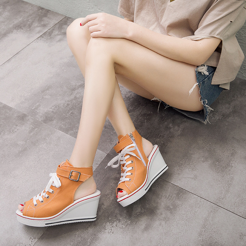 Women Sandals 2022 Lady Platform Wedges Sandals Zipper Comfortable Women's Sandals Open Toe Casual Summer Sports Shoes Sandalias