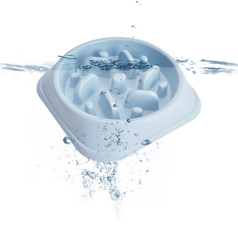 New Pet Dog Bowl Slow Feeder Plastic Anti Choking Puppy Cat Eating Dish Bowl Anti-Gulping Food Plate