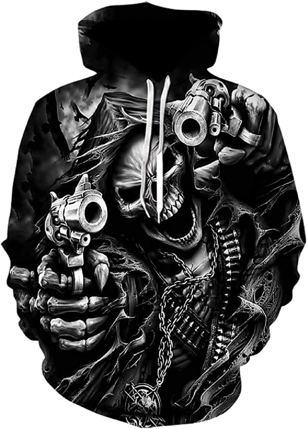 Halloween Hoodie for Mens Women Hoodies 3D Printed Skull Graphic Printed Pullover Sweatshirts with Pocket Graphic Pullover Long Sleeve