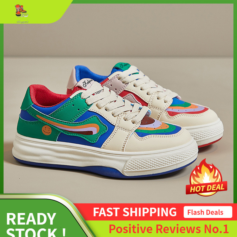 Ddmysports Instagram Korean Edition Little White Spring New Student Versatile Colored Board Flat Bottom Casual Shoes For Women OUTDOOR