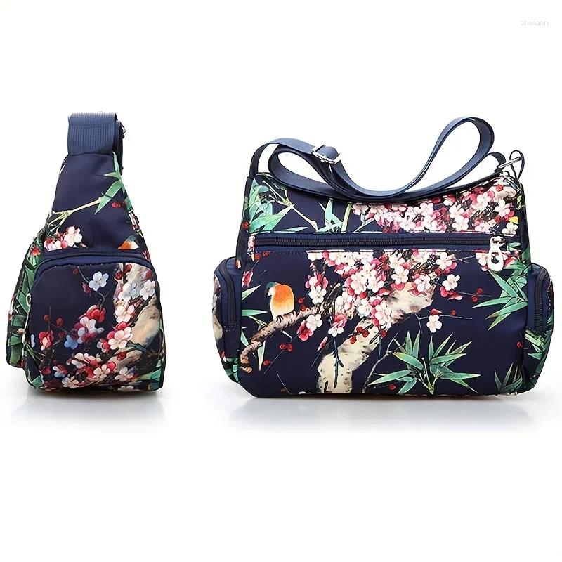 Bag ral Print Crossbody Trendy Nylon Shoulder Women's Multi Layer Messenger For Travel zhanyishengli