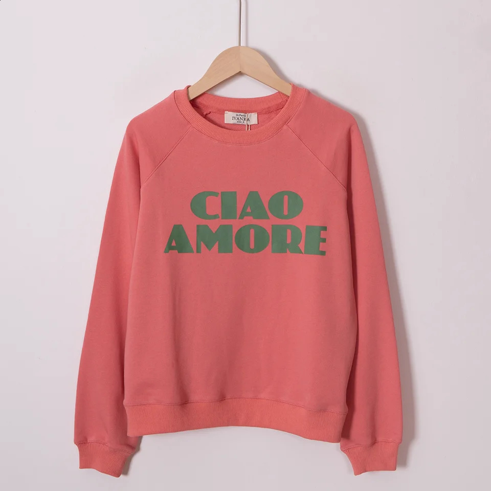 ZESSAM Goodbye In French Letter Graphic Print Sweatshirts Women ONeck Long Sleeve Female Pullover Vintage Casual Lady Top 240827