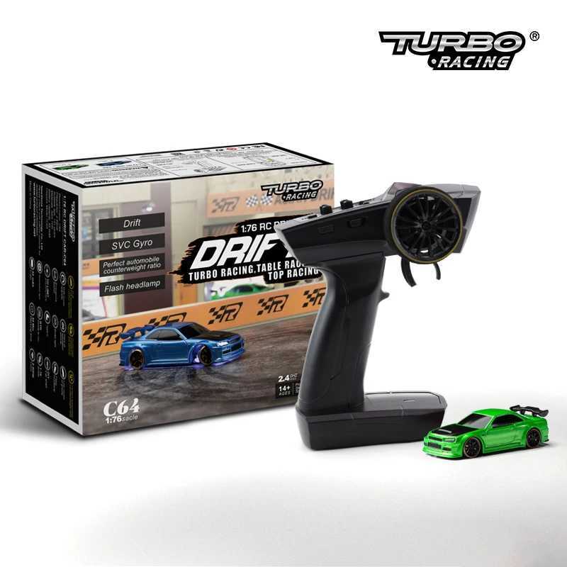 Free shipping Turbo Racing 1 76 C64 Drift RC Car with Gyroscope Radio Full Scale Remote Control Toy RTR Kit Suitable for Children and Adults