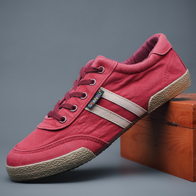 Spring and Summer Casual Men's Canvas Shoes Low top Lace up Men's Cloth Shoes Korean Fashion Men's Shoes# 2907