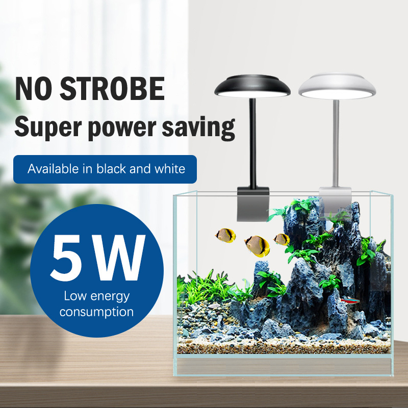 1PC Fish Tanks Clip-on Light Clamp Aquarium Lights LED Beads Lights 360-Degree Rotations 5W USB Plugs