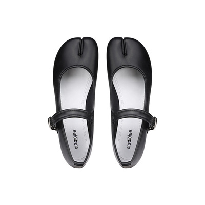 luxury designer split toe med-high heels shoes woman mules leather moccasins Japanese style round heel tabi ninja pumps women