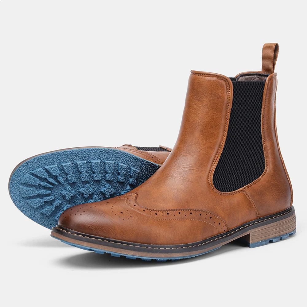 Size 7-13 Brogue Men Classical American Style Leather Boots #Al667 240929
