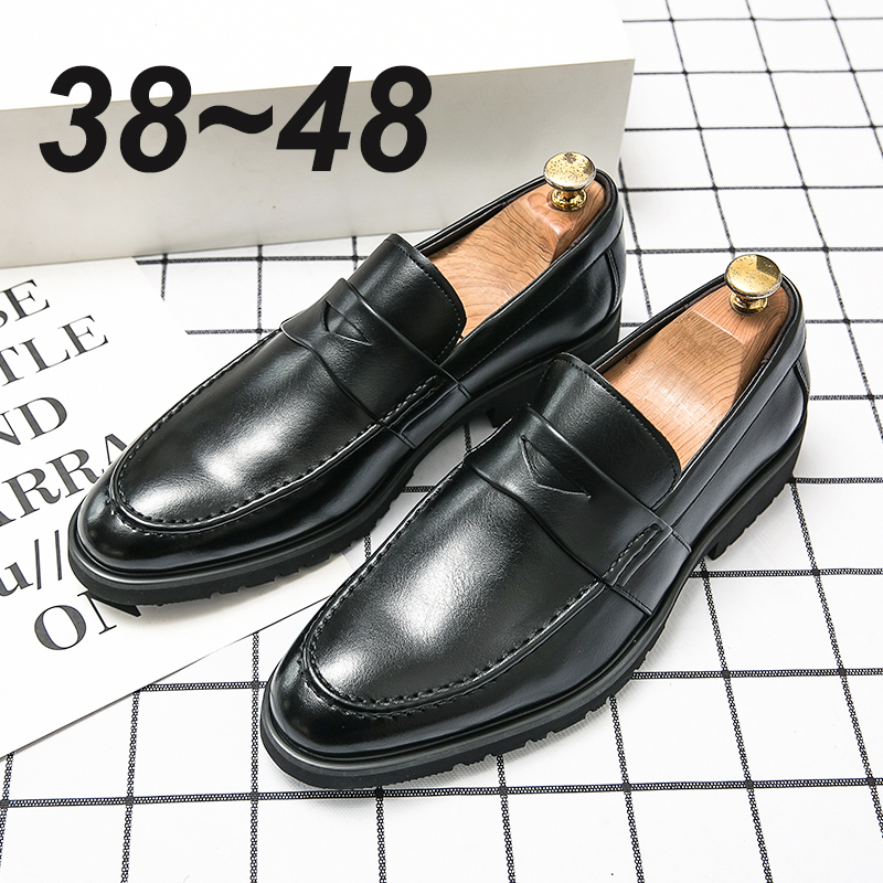 Casual Mens Leather Breathable Business Designer Brand Office Loafers Formal Classic Smile Footwear Dress Shoes for Men Flats 48 2ceb