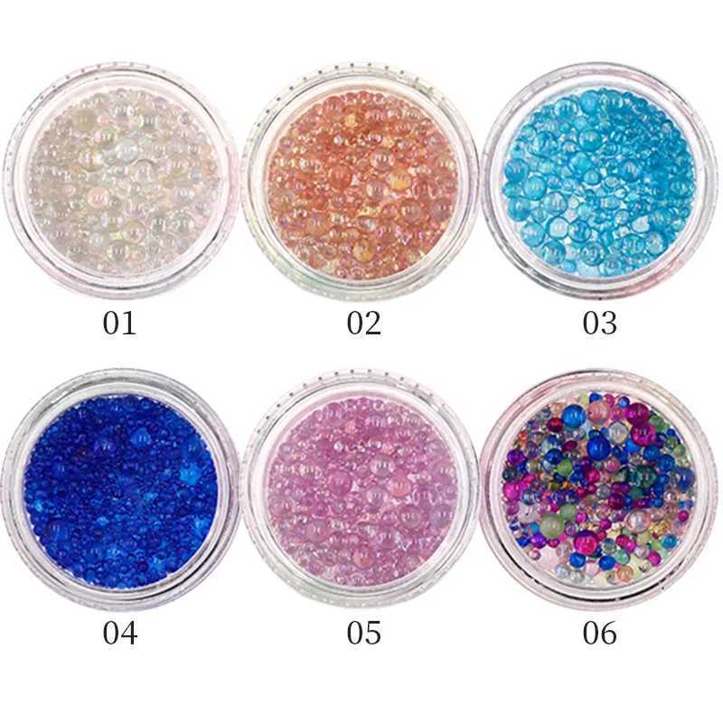 1 box of MIni caviar beads water diamonds glass balls microbeads 3D nail decoration crystal charm nail accessories W240829