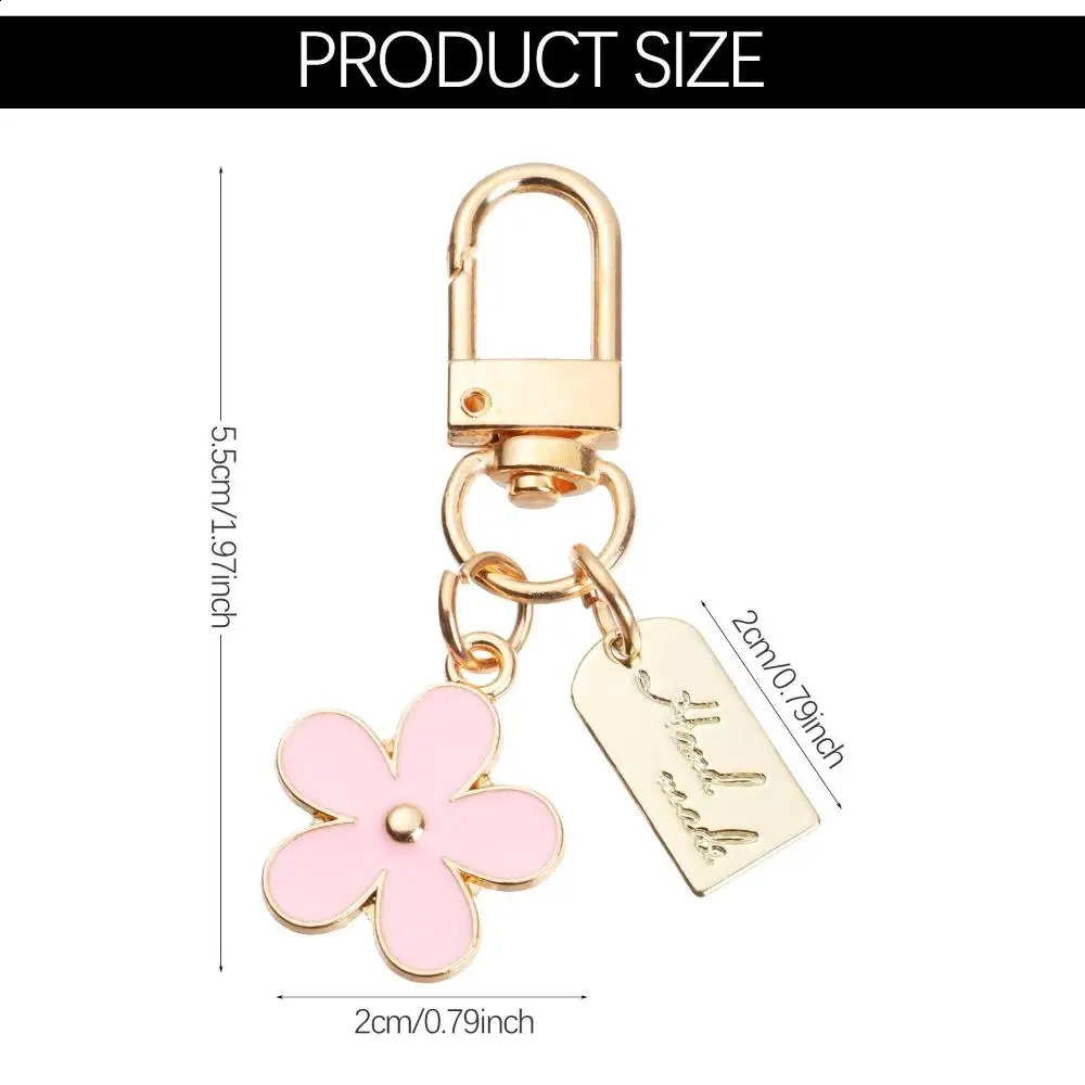Flower Keychains for Women Bag Charm Key Chain Car Ring Pendant Purse Handbag Decoration Metal Keychain 240829