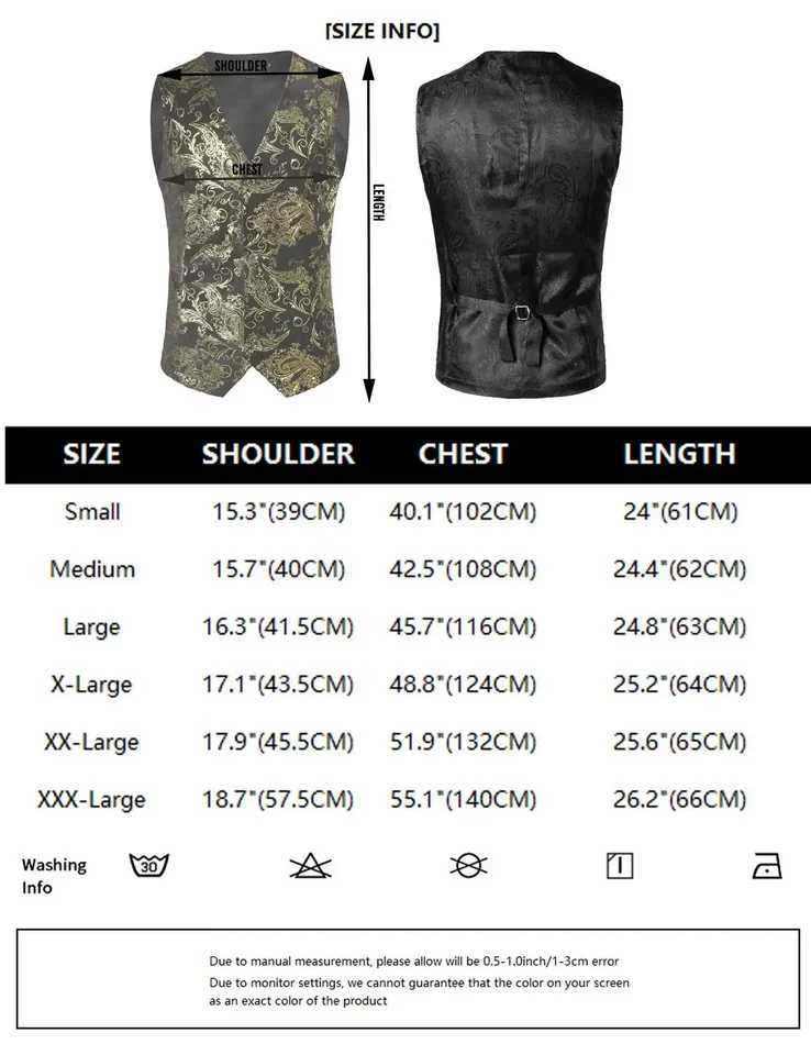 Mens Gold Metallic Paisley Printed Steampunk Vest Single Breasted V Neck Wedding Waistcoat Men Tuxedo Aristocrat Vests Gilet 2XL Y240830