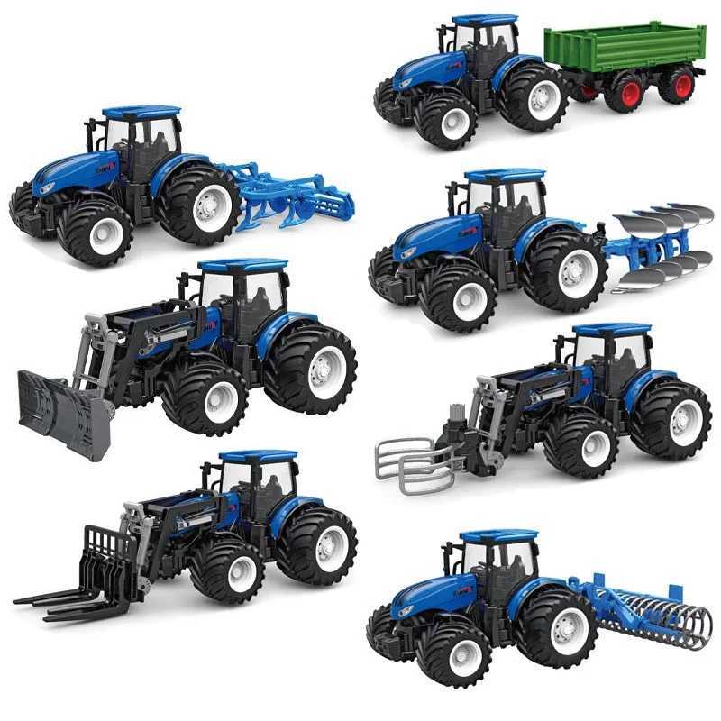 Horsepower Electric 6CH Remote Control Tractor Toy 2.4G RC Car Farmer Tool Engineering Car Childrens Toy W240829