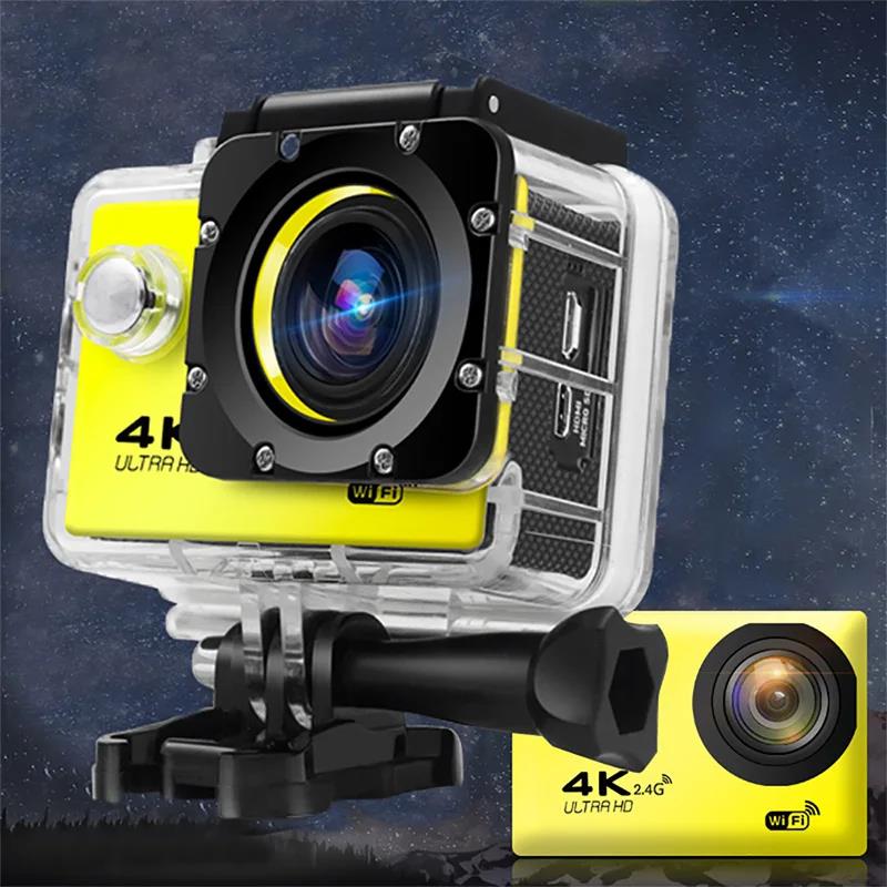 4K Action Camera Ultra HD Portable 30fps/170D Underwater Helmet Waterproof 2.0-inch Screen WiFi Remote Control Sports Video Helmet Recording Sport Cam
