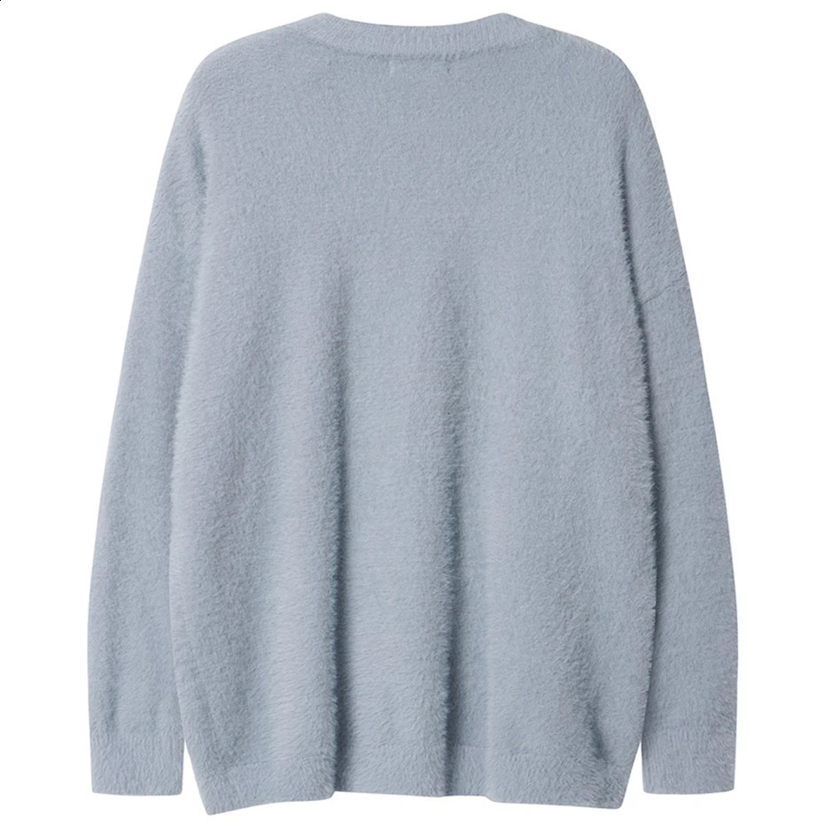 Super Size Hip Hop Knitted Jumper Pullover Sweater Butterfly Letter Pattern Sweater Neutral Loose Y2K Sweater Black 240829