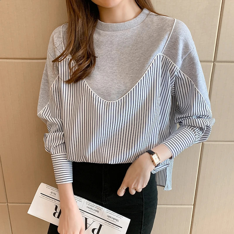 Fashion striped printed womens hoodie for springsummer casual 240827