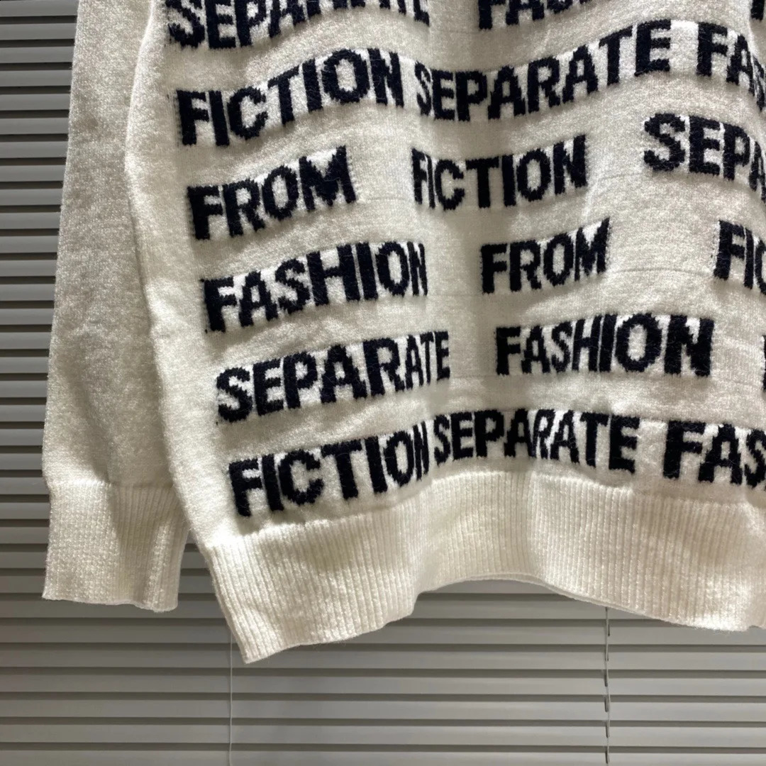 Mens Personality Trend Sweater Mens Trend Cotton Korean Winter Fashion Fully Printed Letter Pull Down 240829
