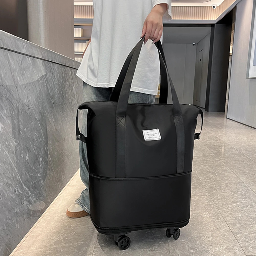 Travel Bag Large Capacity Expandable Duffle Pack Foldable Business Storage Bag Waterproof Expandable Duffle Bag with Wheel 240829