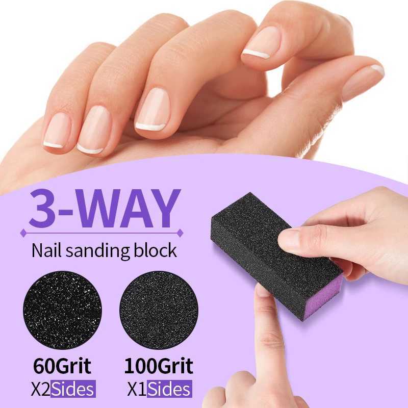 10 pieces of nail cushion blocks 3 sides of shiny cushion blocks sanding sponge files nail art tips and cushioning tools W240829