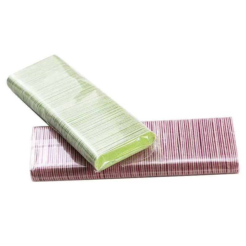 100 pieces of color mini wood files mixed with color chip files disposable nail rubber nail art set accessories nail tools nail files W240829