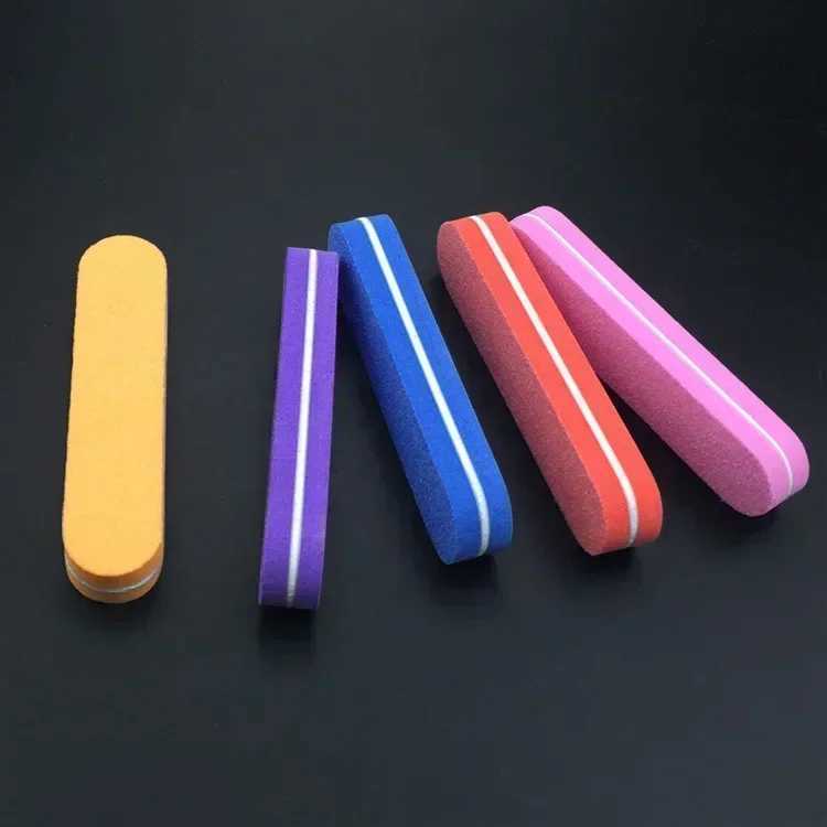 20Pcs nail file block color 100/180 grain sponge nail polish polishing buffer sanding machine strip polishing foot processing tool W240829