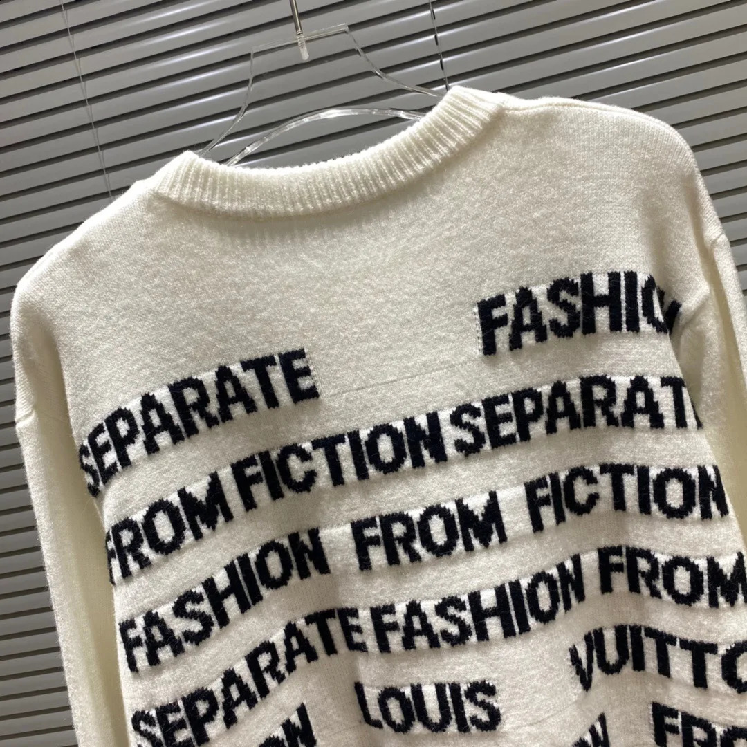 Mens Personality Trend Sweater Mens Trend Cotton Korean Winter Fashion Fully Printed Letter Pull Down 240829